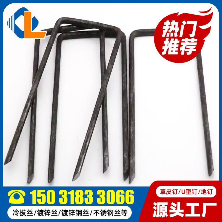 U型鋼釘 土工格柵固定草坪釘 草皮釘什么牌子好 不銹鋼C型釘